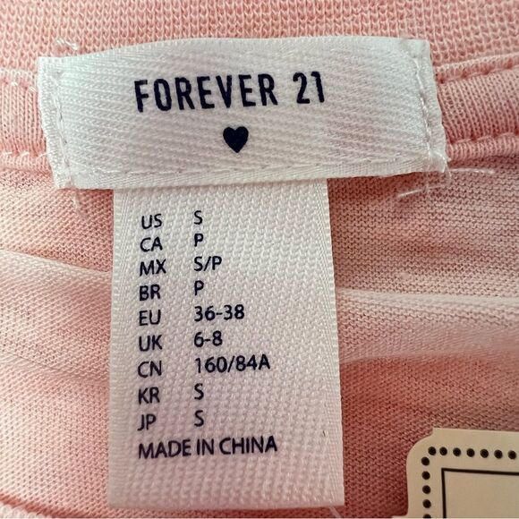 Forever 21 Lingerie Sleepover Separates Top “Bless This Mess” Light Pink/White S - Picture 8 of 8